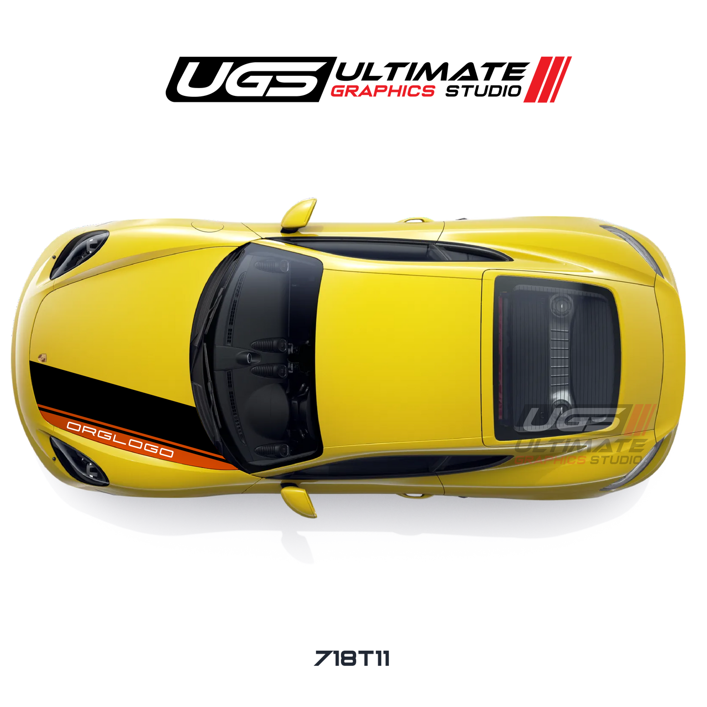 Racing 2 Color Hood Graphic for Porsche Models