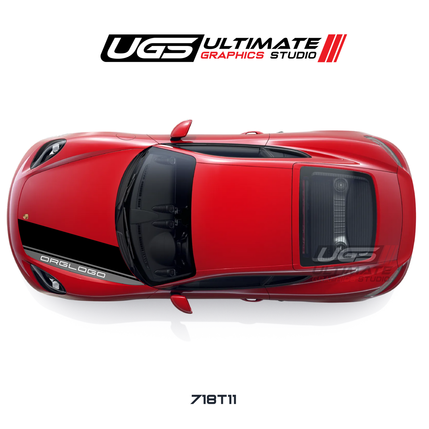 Racing 2 Color Hood Graphic for Porsche Models