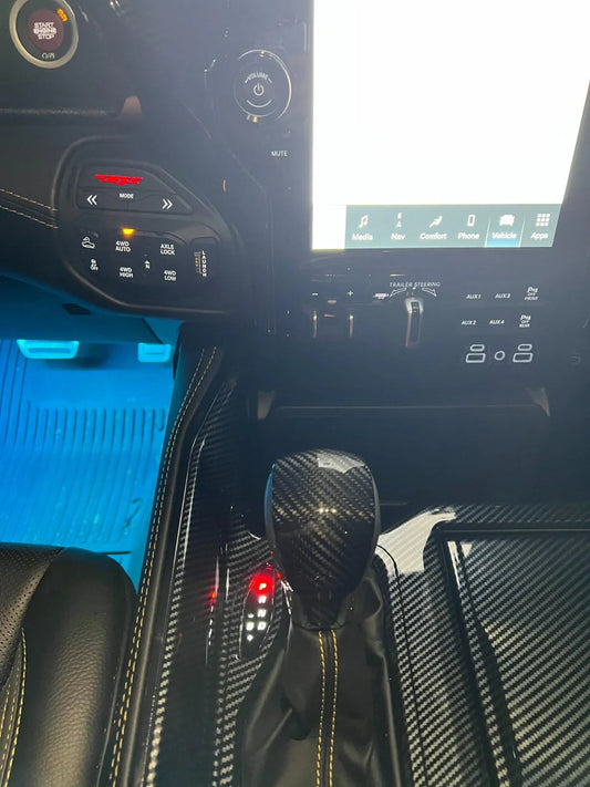 RAM 1500/TRX/RHO 2021+ Shift Knob Trim Hard Carbon Fiber Cover