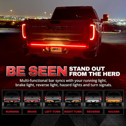 Redline Double Row LED Tailgate Light Bar with Reverse Light, Brake Light, Turn Signals and Hazard Light