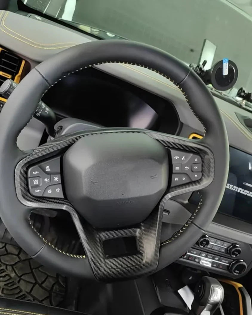 2021+ Bronco Real Carbon Fiber Steering Wheel Button Trim Cover