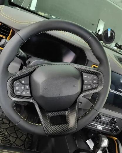 2021+ Bronco Real Carbon Fiber Steering Wheel Button Trim Cover