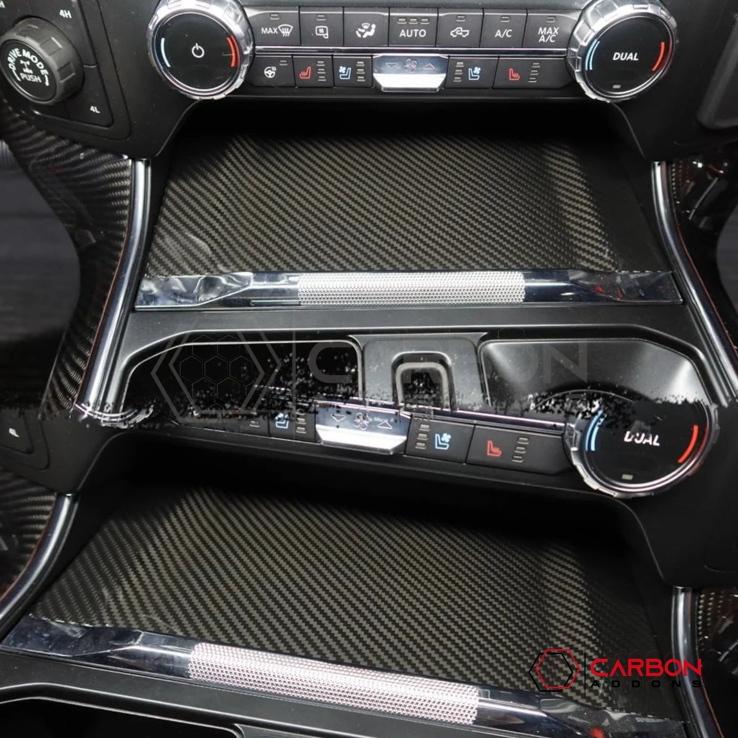 Real Carbon Fiber Wireless Charger & Coin Tray Cover for 2021+ Ford F-150