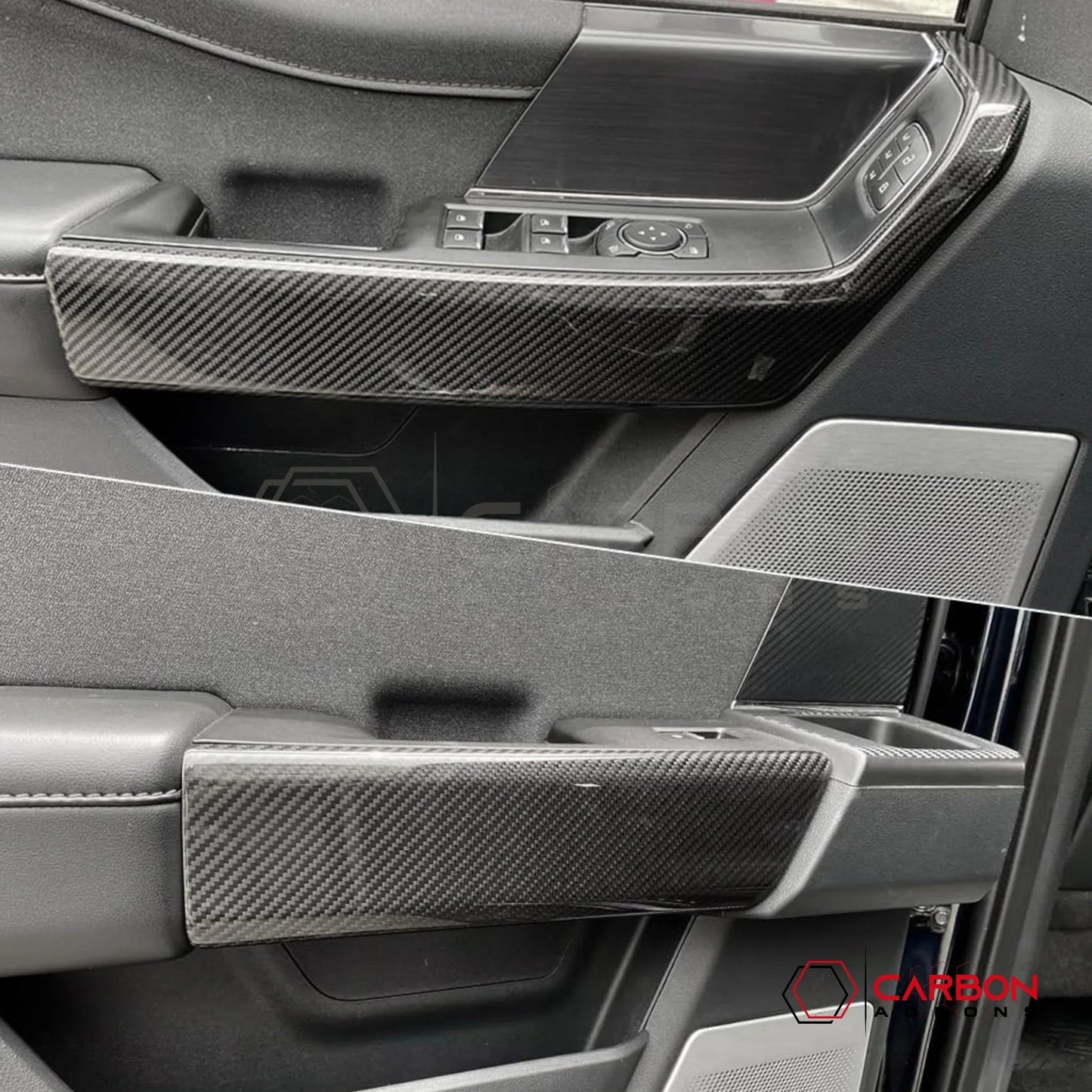 F150 2021-Up Door Panel Trim Hard Carbon Fiber Cover