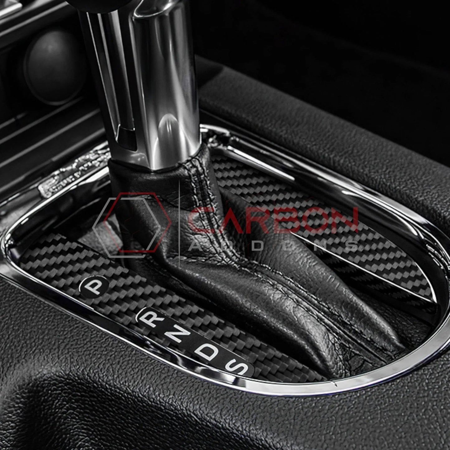 Carbon Fiber Automatic Gear Shift Bezel Cover for Mustang 2015-2023