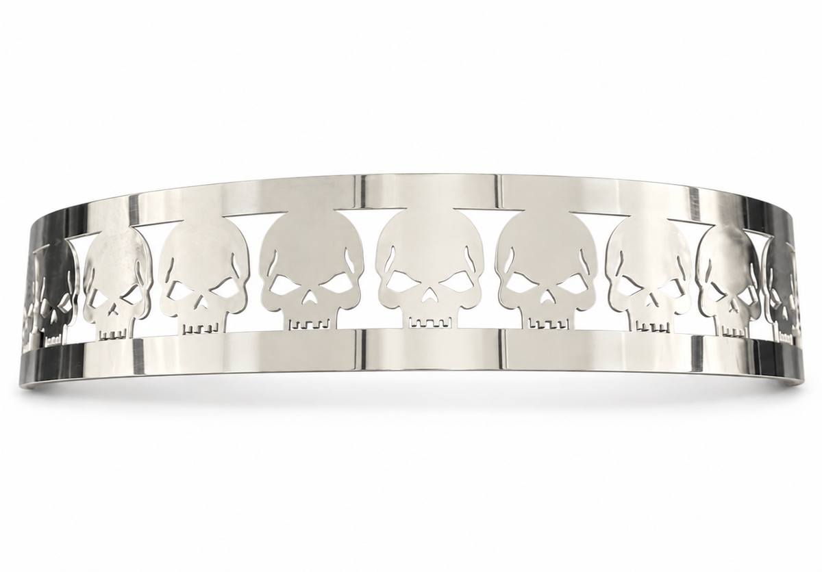 Granatelli Blingz Beauty Bandz 14-Inch x 3-Inch Air Cleaner Grill – Skullz – 750001