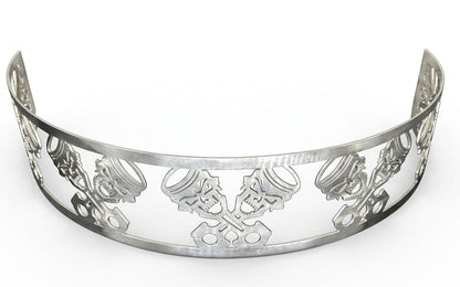 Granatelli Blingz Beauty Bandz 14-Inch x 3-Inch Air Cleaner Grill – Skullz and Rods – 750004