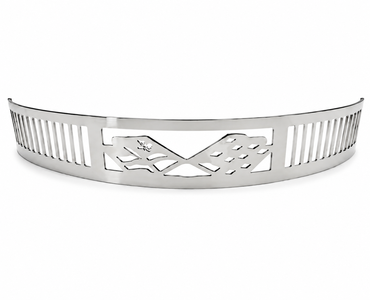 Granatelli Blingz Beauty Bandz 14-Inch x 3-Inch Air Cleaner Grill – Checkered Flags – 750006