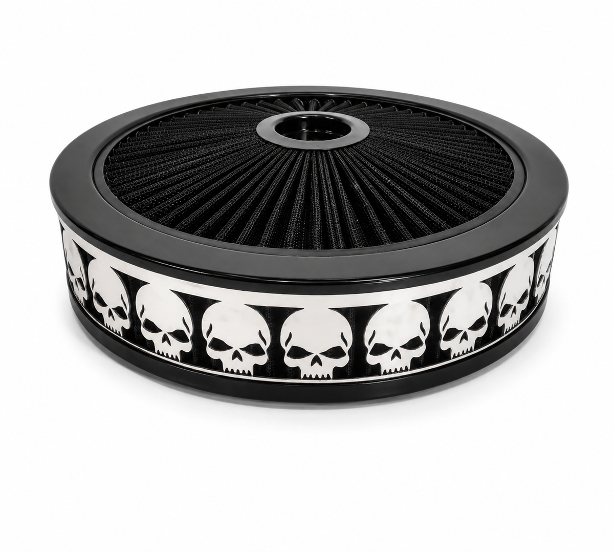 Granatelli Blingz Beauty Bandz Black Air Filter Assembly – Skullz Graphic – 750014