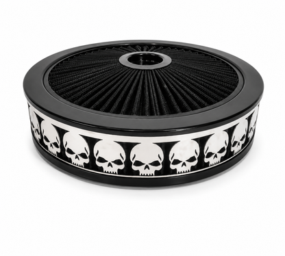 Granatelli Blingz Beauty Bandz Black Air Filter Assembly – Skullz Graphic – 750014