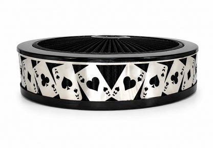 Granatelli Blingz Beauty Bandz Black Air Filter Assembly – Aces Wild Graphic – 750015