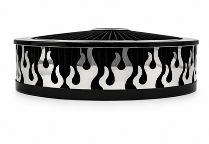 Granatelli Blingz Beauty Bandz Black Air Filter Assembly – Flames Graphic – 750018