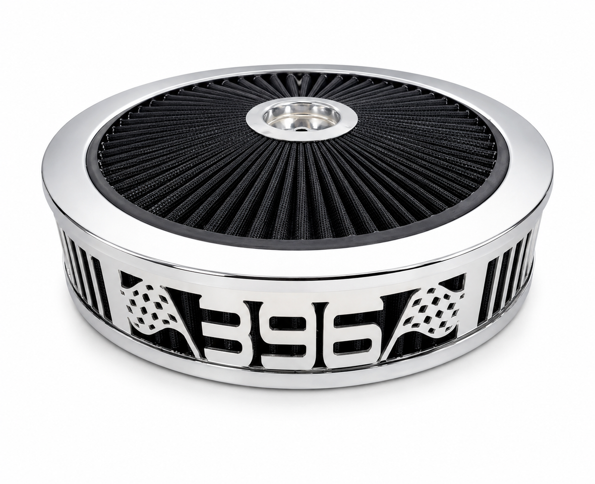 Granatelli Blingz Beauty Bandz Black & Chrome Air Filter Assembly – 396 Graphic – 750035