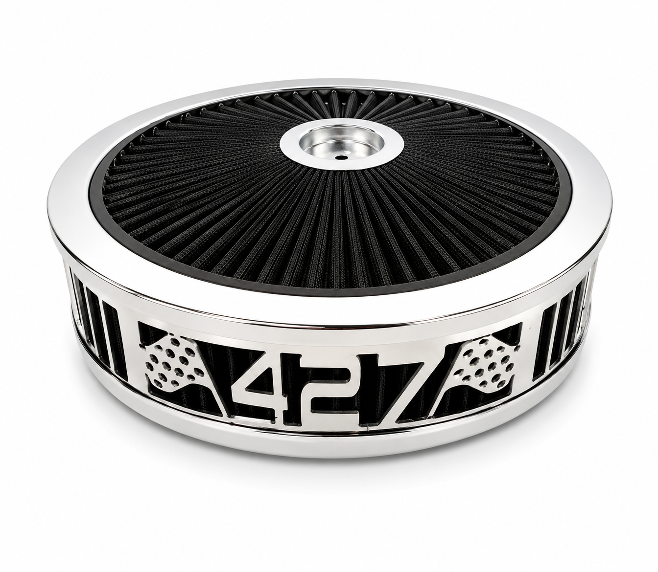 Granatelli Blingz Beauty Bandz Black & Chrome Air Filter Assembly – 427 Graphic – 750036
