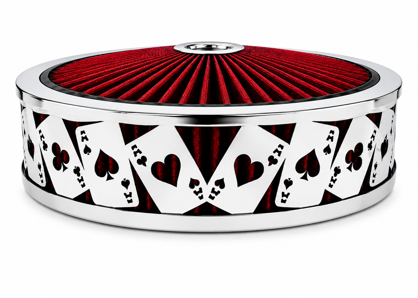 Granatelli Blingz Beauty Bandz Red & Chrome Air Filter Assembly – Aces Wild Graphic – 750041