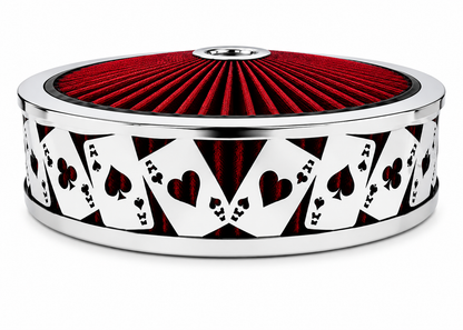 Granatelli Blingz Beauty Bandz Red & Chrome Air Filter Assembly – Aces Wild Graphic – 750041