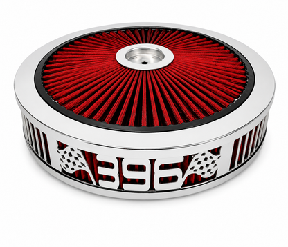 Granatelli Blingz Beauty Bandz Red & Chrome Air Filter Assembly – 396 Graphic – 750048