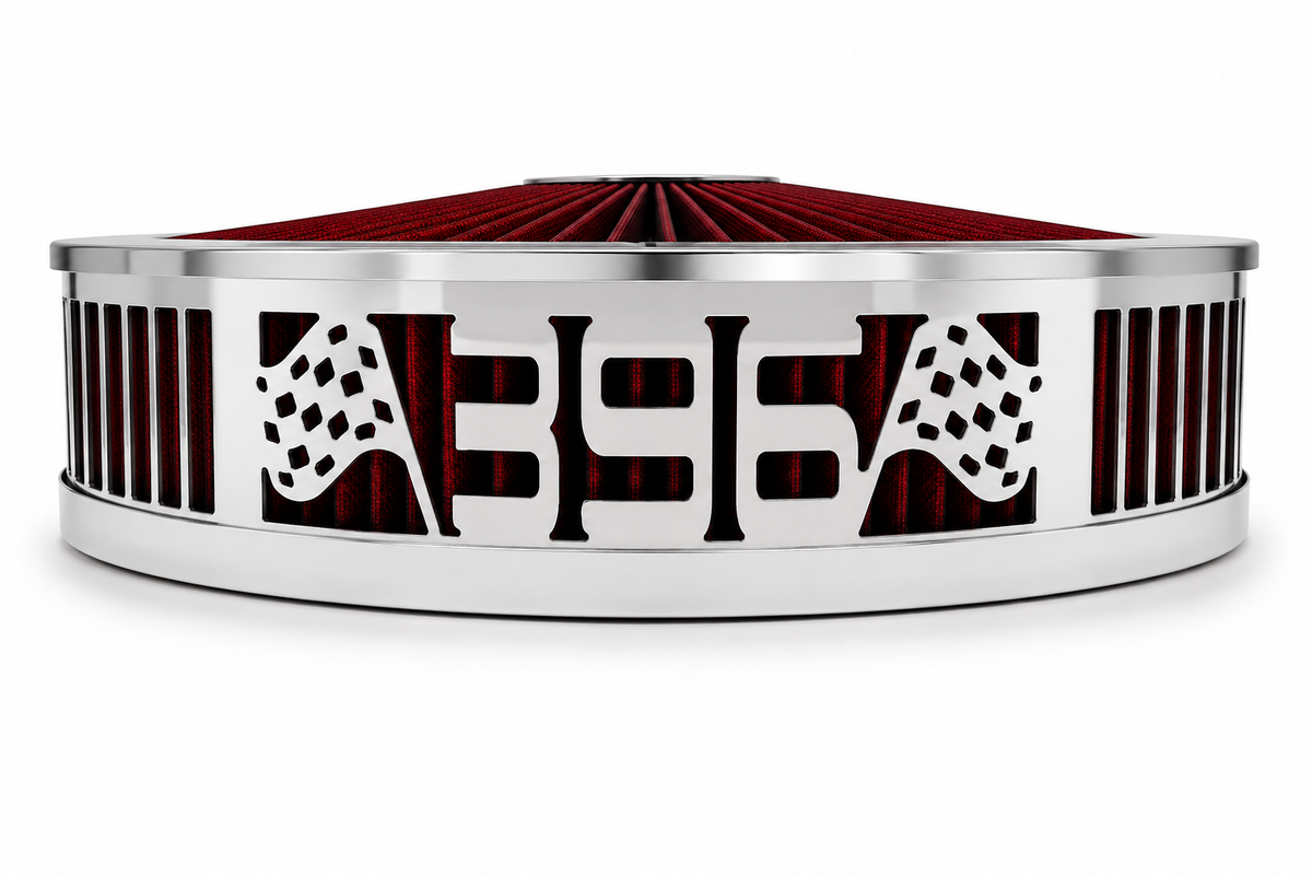 Granatelli Blingz Beauty Bandz Red & Chrome Air Filter Assembly – 396 Graphic – 750048