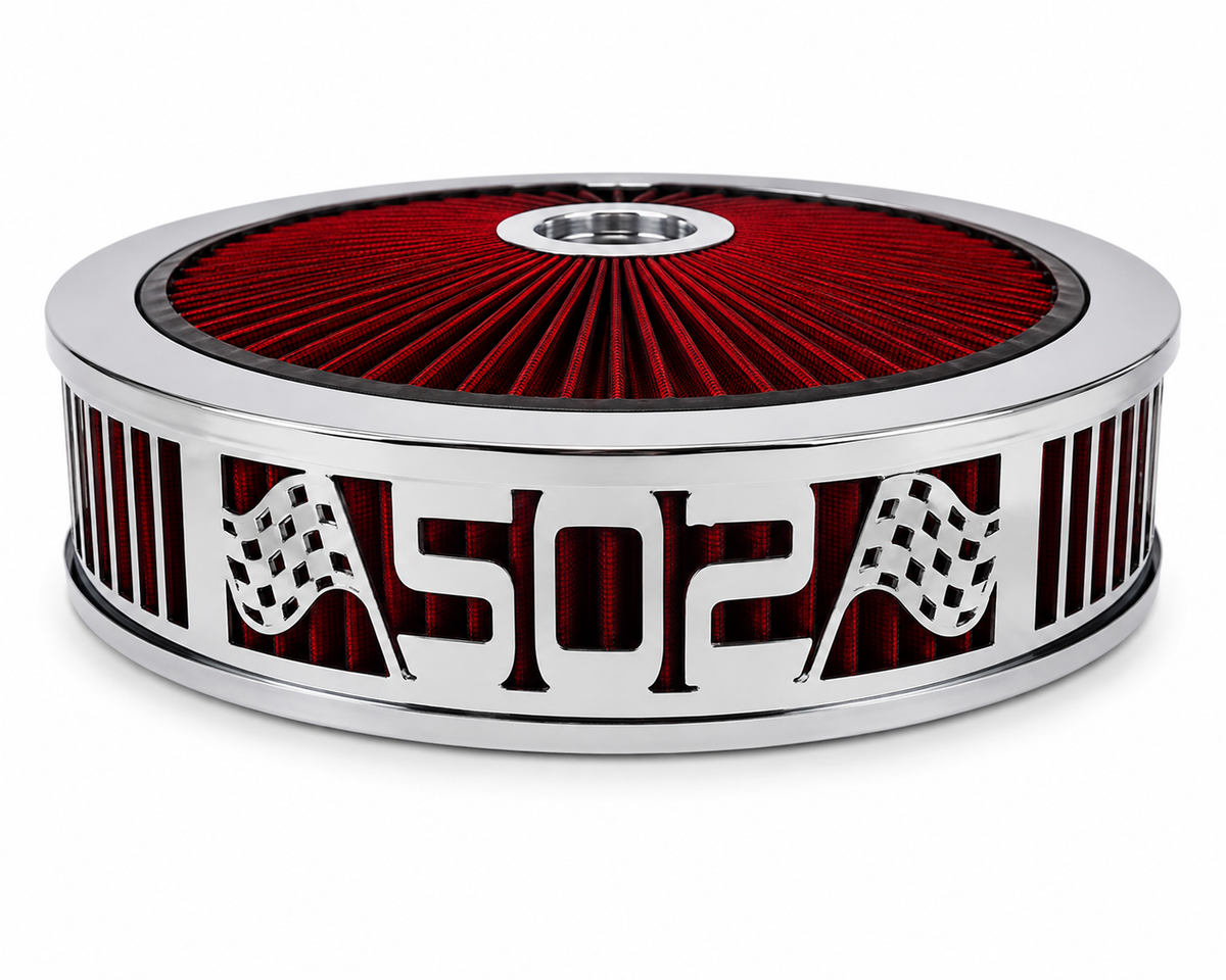 Granatelli Blingz Beauty Bandz Red & Chrome Air Filter Assembly – 502 Graphic – 750051