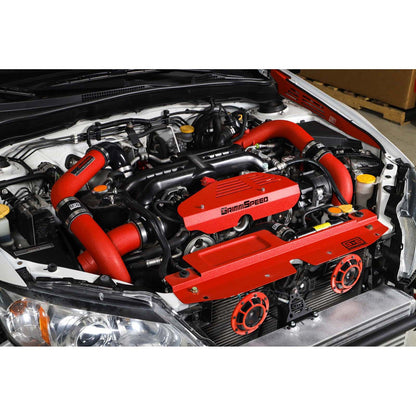 GrimmSpeed Front Mount Intercooler Kit - Raw Core with Red Piping - 2008-14 Subaru WRX GRM090229
