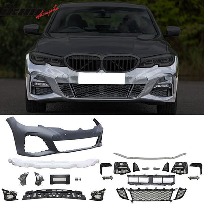 2019-2022 BMW G20 Sedan M-Tech Black Front Rear Bumper Side Skirts