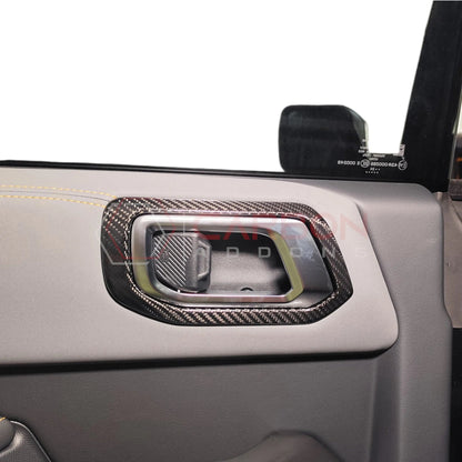 Real Carbon Fiber Interior Door Handle Trim Covers For 2021+ Ford Bronco