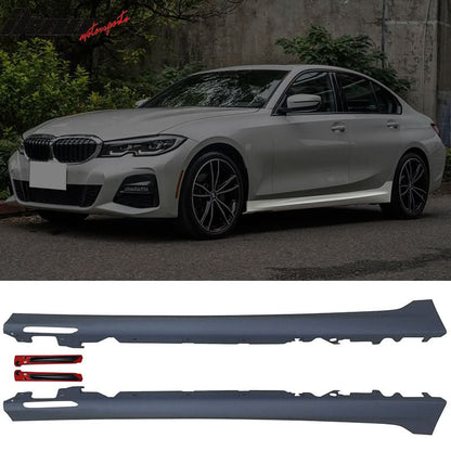 2019-2022 BMW 3 Series G20 M-Tech Black Front Rear Bumper Side Skirts