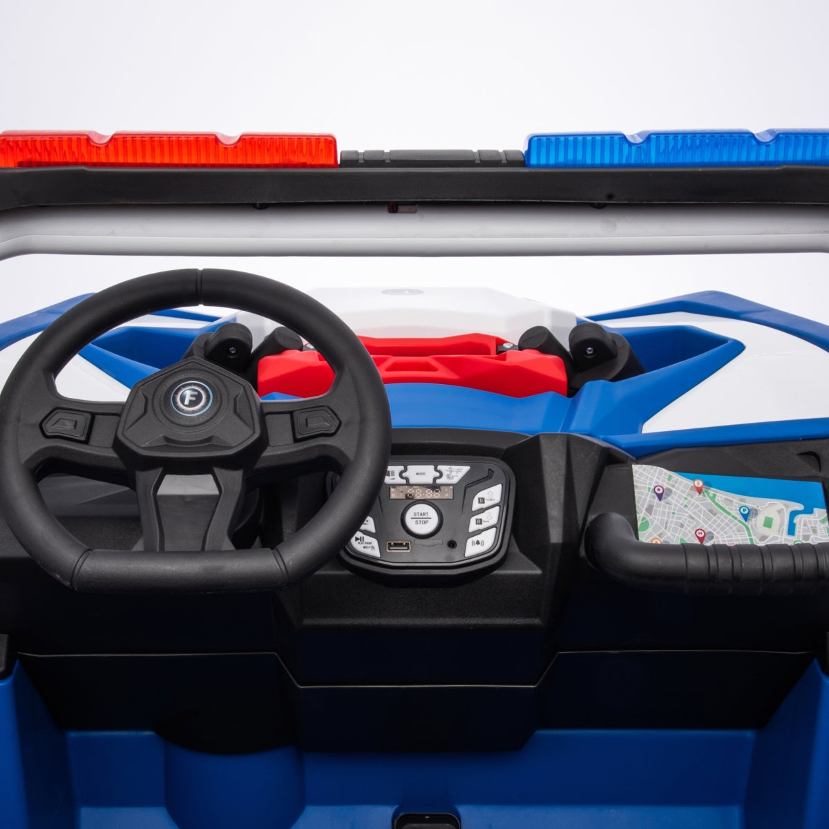 24V Freddo Storm Police UTV 2-Seater for Kids with Lights & Sirens for Action-Packed Adventures