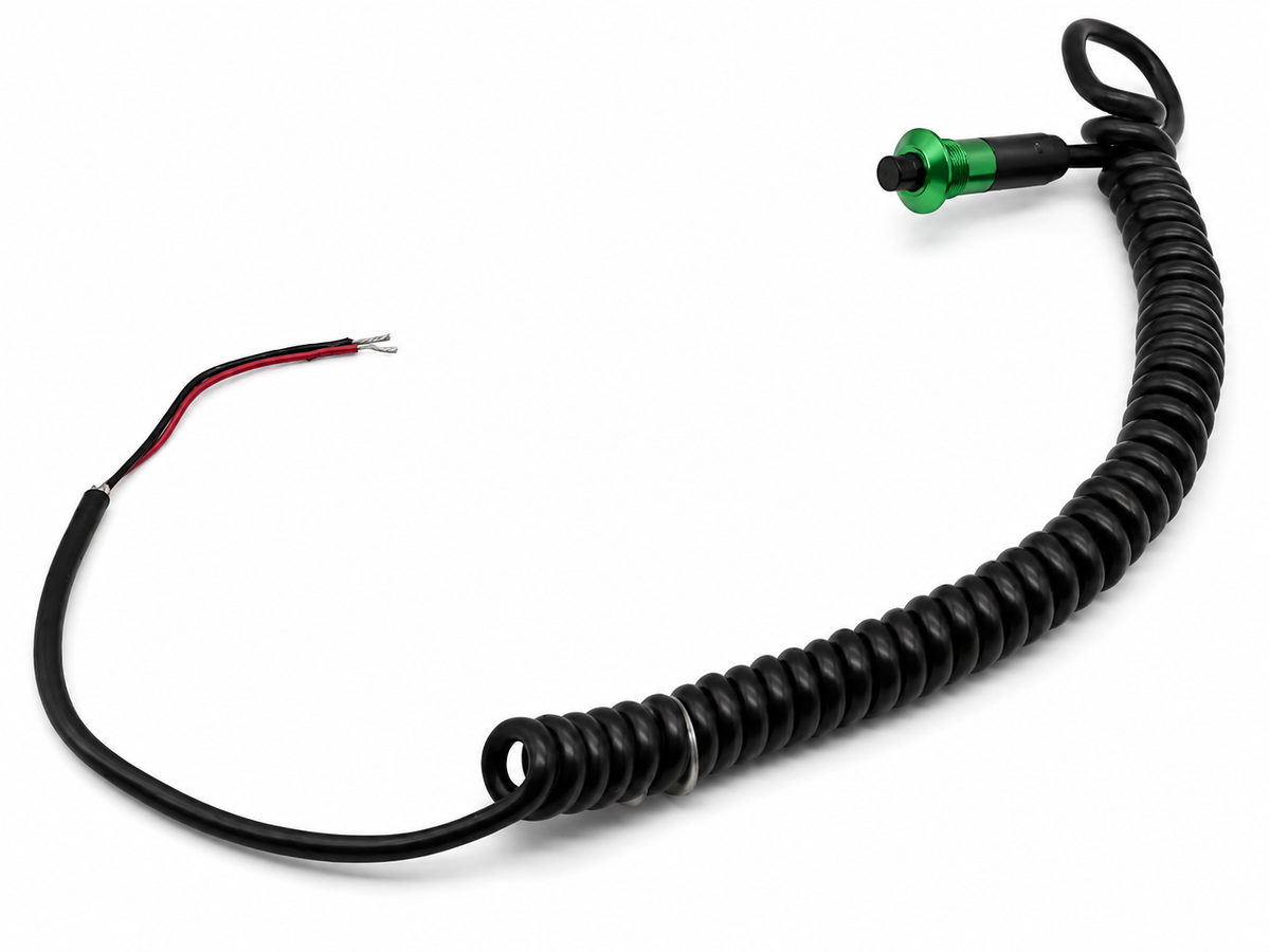 Granatelli Green 10A Pin Head Momentary Push Button Switch w/ 6' Retractable Cord – 810101GR