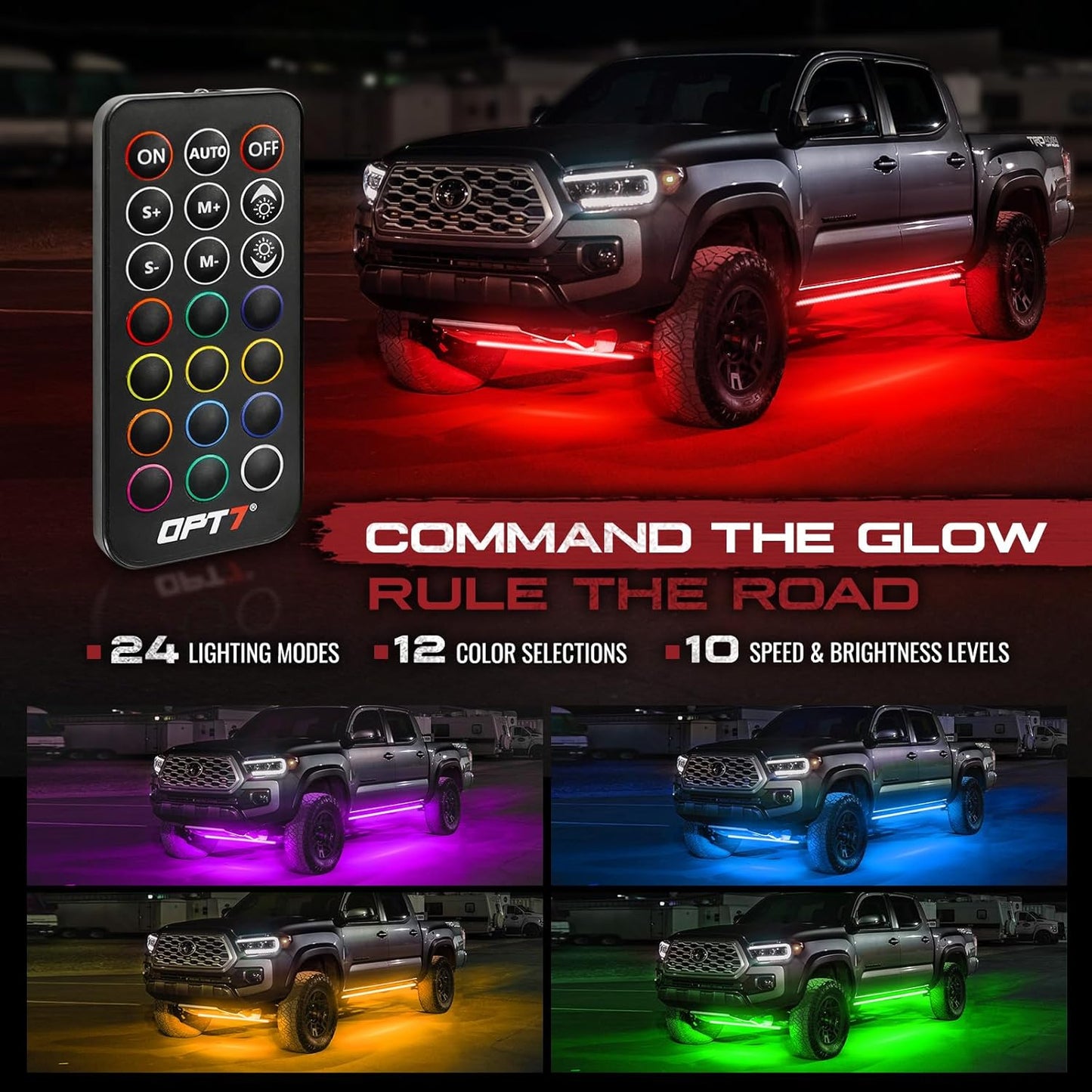 AURA Truck LED Aluminum Underglow Lighting Kit - Wireless Remote Control Full Color Spectrum