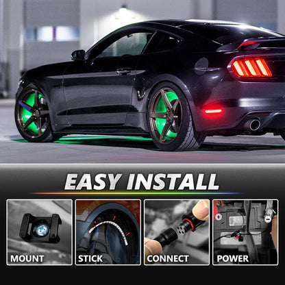 AURA PRO Exterior Pack Bundle ( Wheel Well LED Kit + Grille LED Kit + Underglow LED Kit ) - Bluetooth APP and Remote Controlled