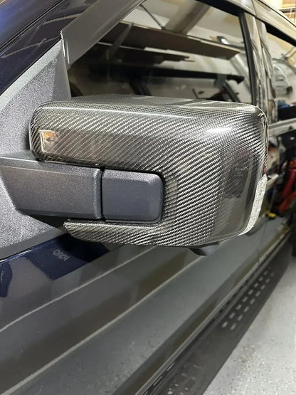 Direct Replacement Carbon Fiber Side View Mirror Caps for 2021+ Ford F-150