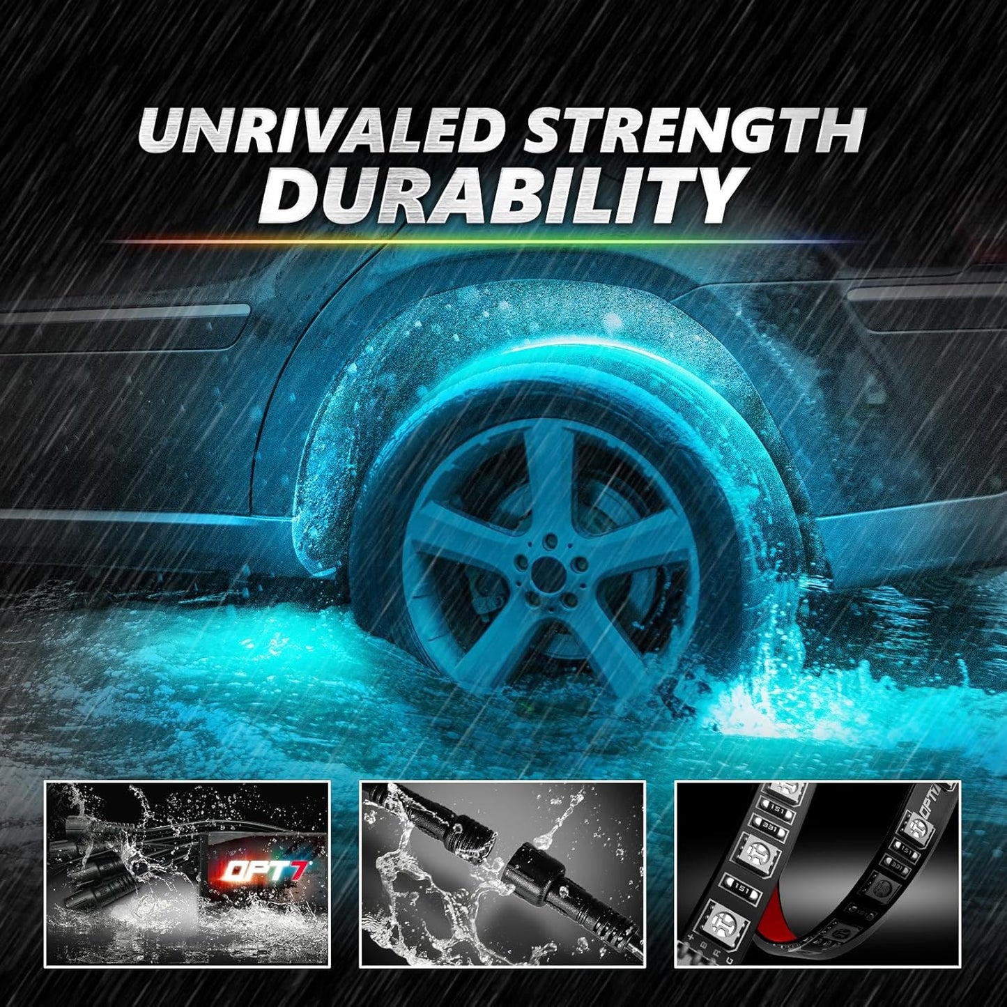 AURA PRO Exterior Pack Bundle ( Wheel Well LED Kit + Grille LED Kit + Underglow LED Kit ) - Bluetooth APP and Remote Controlled