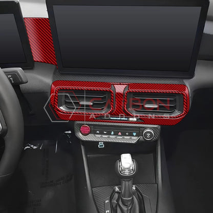 Real Carbon Fiber Center Dashboard A/C Vent Trim Overlays for 2024+ Ford Mustang