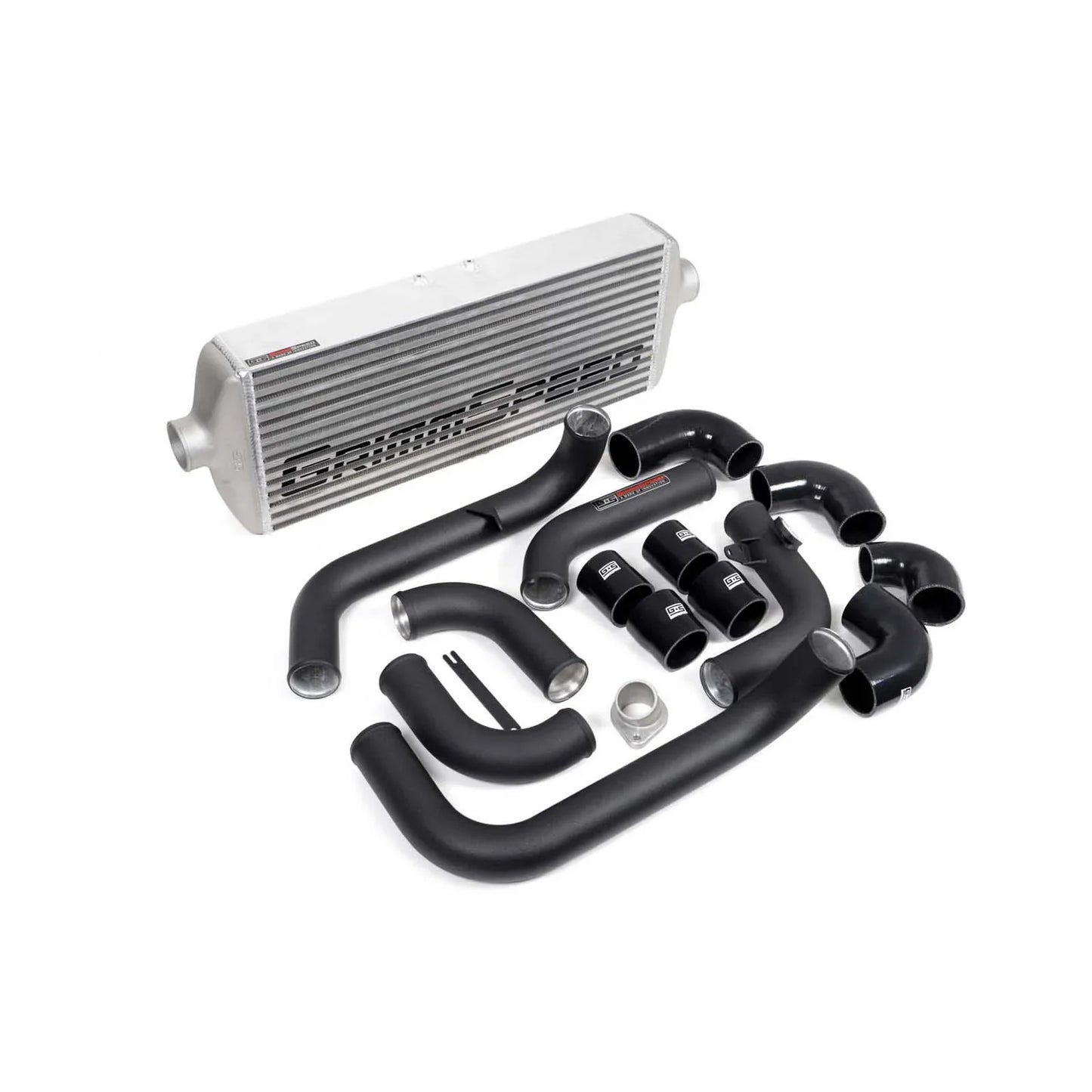 GrimmSpeed Front Mount Intercooler Kit - Raw Core with Black Piping - 2008-14 Subaru WRX GRM090230
