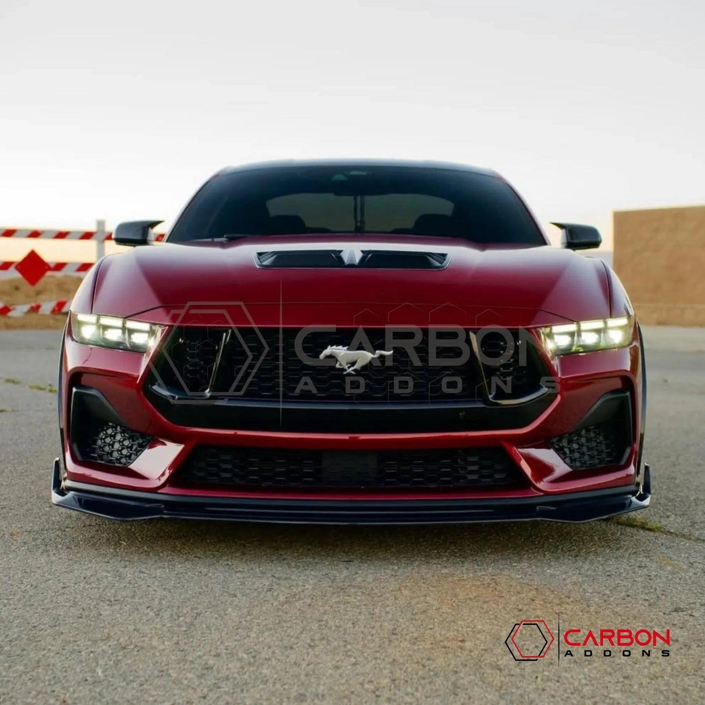 Real Carbon Fiber Front Lip Splitter Extension for 2024+ Ford Mustang GT & EcoBoost