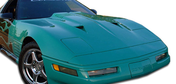 Extreme Dimensions Duraflex Twin Turbo Hood Compatible With 1985-1996 Chevrolet Corvette - 1 Piece - 103444