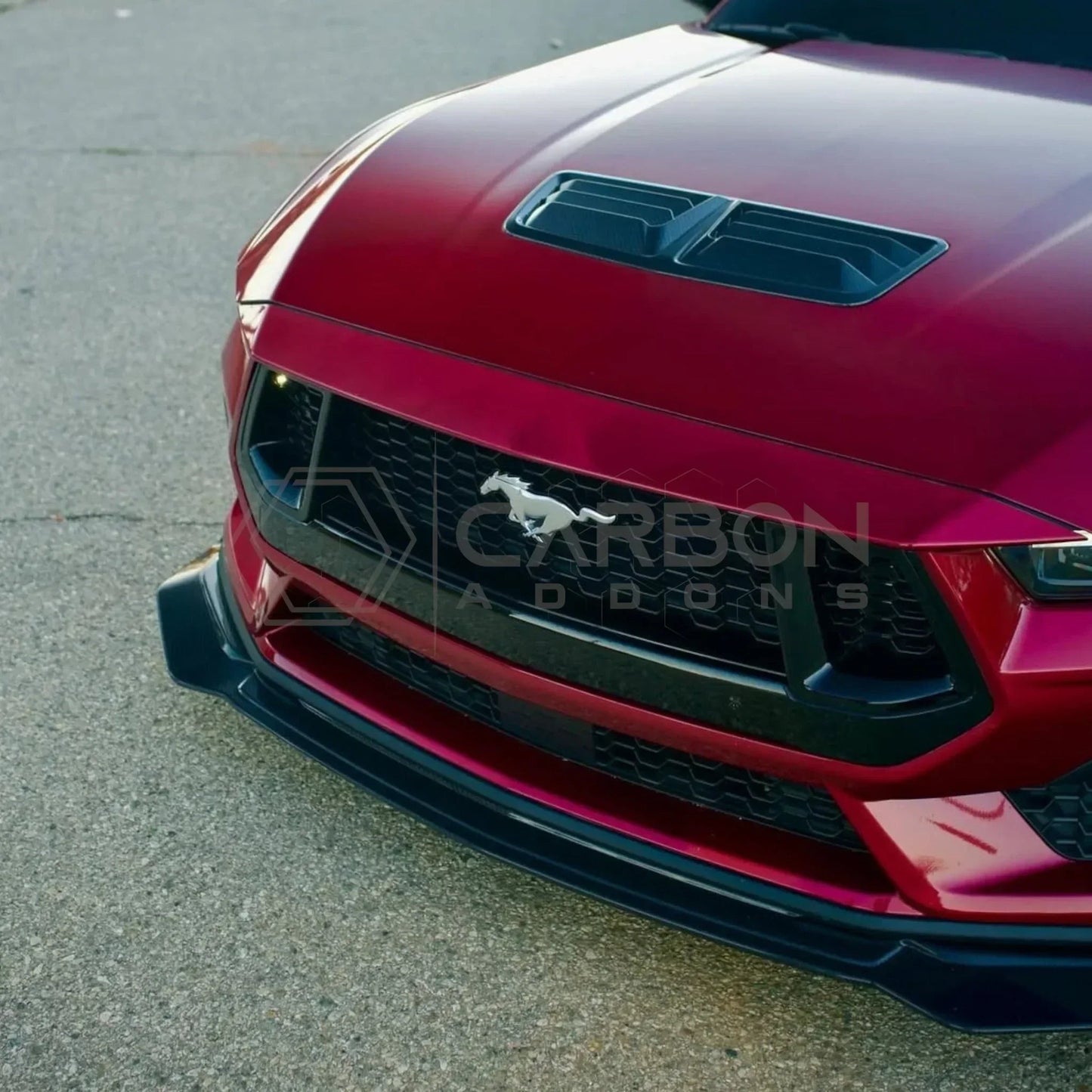 Real Carbon Fiber Front Lip Splitter Extension for 2024+ Ford Mustang GT & EcoBoost