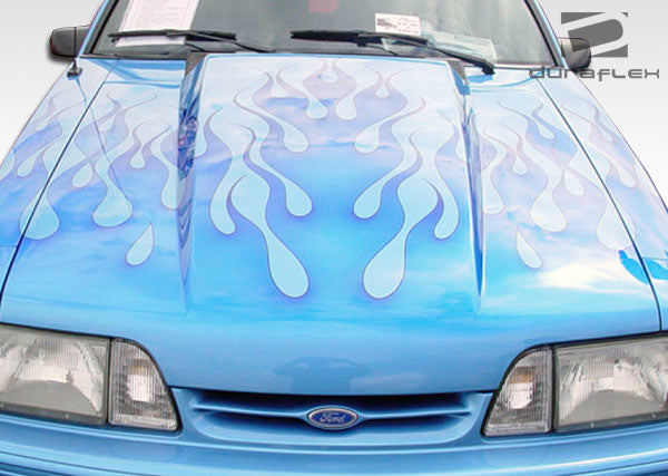 Extreme Dimensions Duraflex 2" Cowl Hood Compatible With 1987-1993 Ford Mustang - 1 Piece - 103014