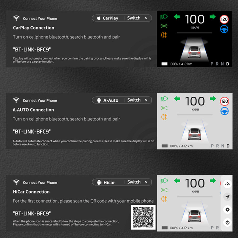 TESERY 8.8 Inch Touch Screen Instrument Cluster Dashboard Display for Model 3 / Y