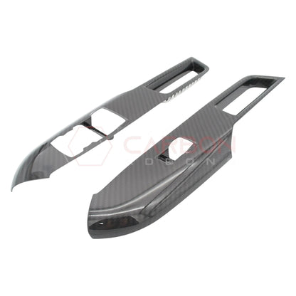 Real Carbon Fiber Window Switch Control Trim Covers V2 for 2024+ Ford Mustang