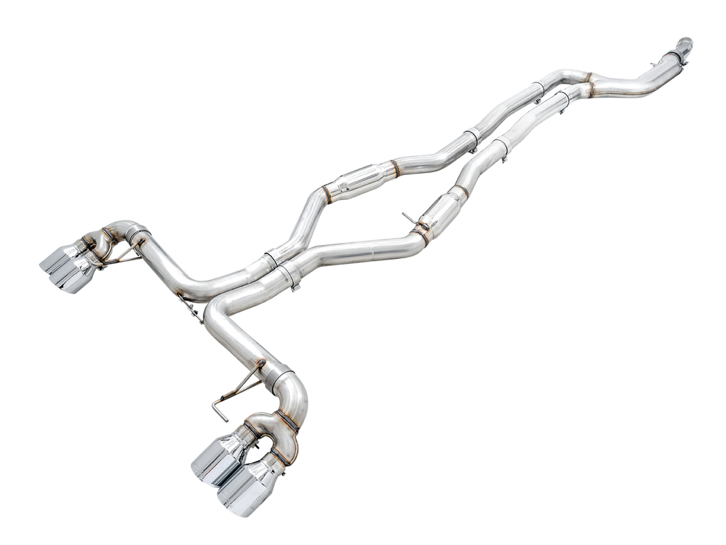 AWE Tuning Track Edition Exhaust for G20 M340i - Chrome Silver Tips 3020-42078