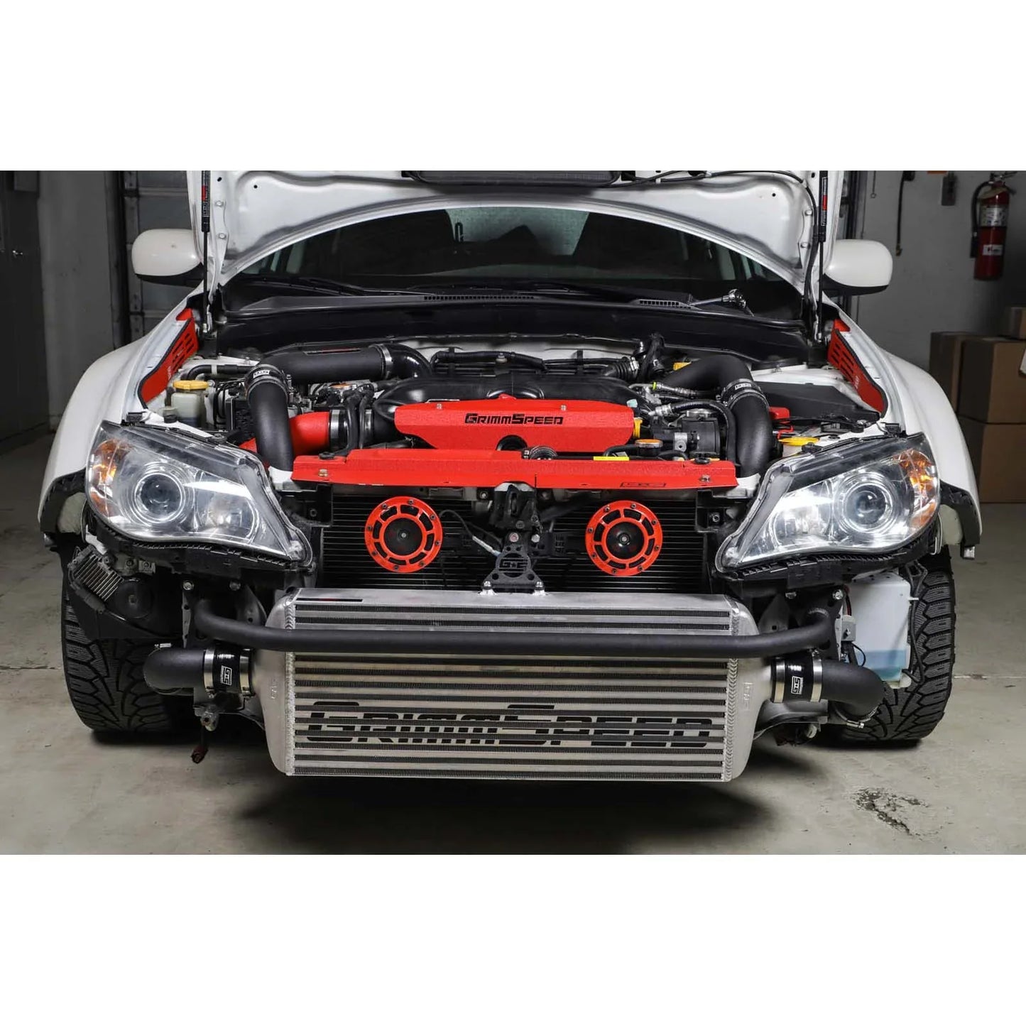 GrimmSpeed Front Mount Intercooler Kit - Raw Core with Black Piping - 2008-14 Subaru WRX GRM090230