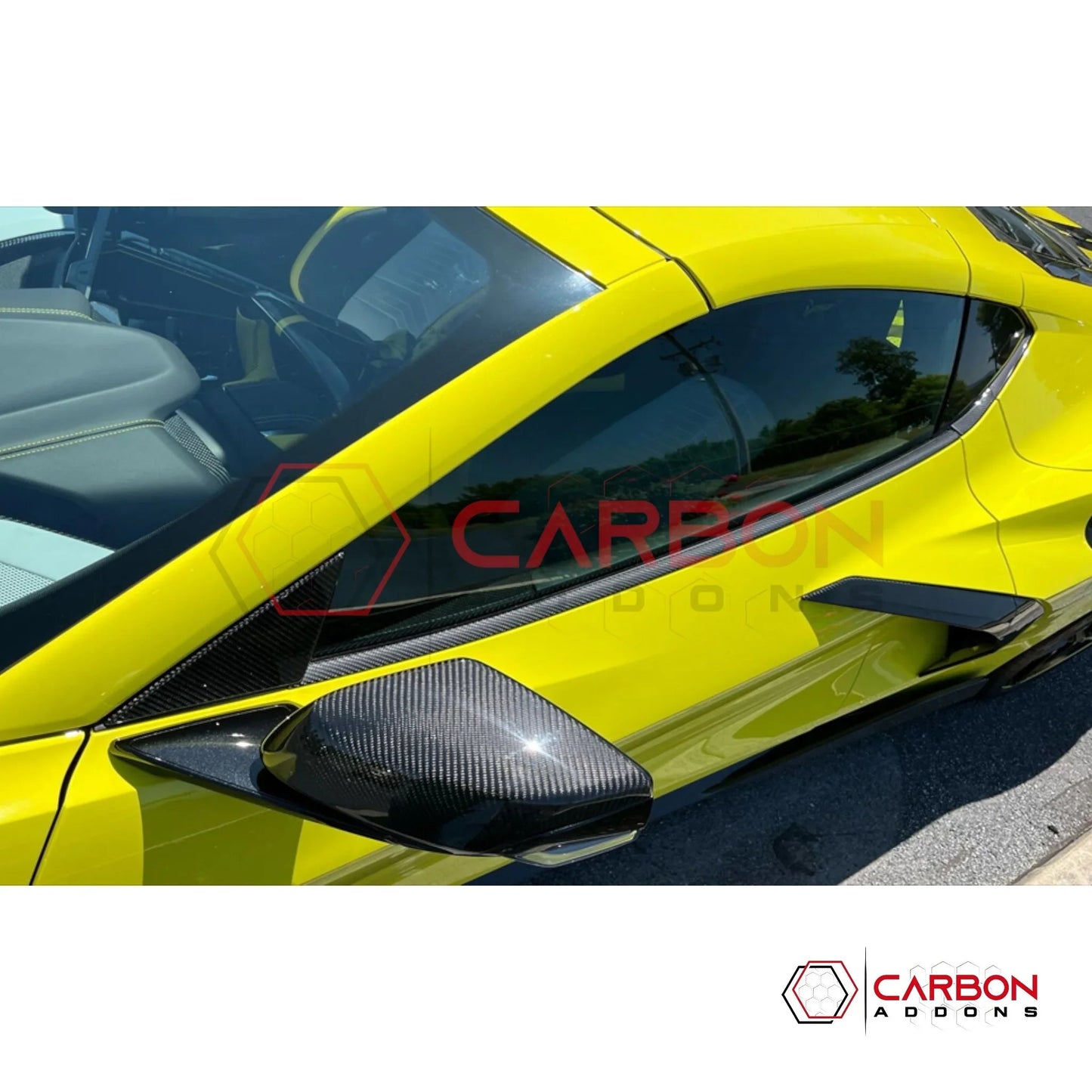 Carbon Fiber Side Window Sill Trim for Corvette C8 Stingray, Z51, Z06 (2020–2026) – Coupe or Convertible