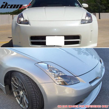 2003-2008 Nissan 350Z 2Dr Headlight Eyelids Eyebrows Cover ABS