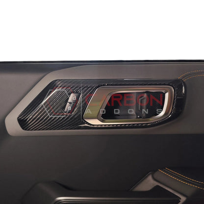 Real Carbon Fiber Interior Door Handle Trim Covers For 2021+ Ford Bronco