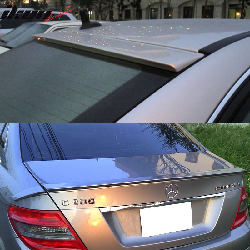 Fits 08-14 Benz W204 B TypeTrunk Spoiler & OE Roof Wing UnABS