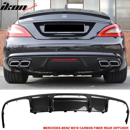 2011-2017 Benz CLS Class W218 Rear Bumper Lip Diffuser Carbon Fiber