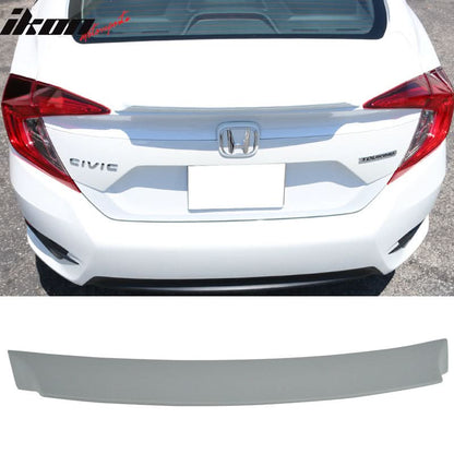 2016-2021 Honda Civic X 10th FC 4Dr Sedan Gray Trunk Spoiler Wing FRP
