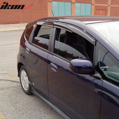 2009-2013 Honda Fit Tape on Mugen Style Smoke Window Visor Shade ABS